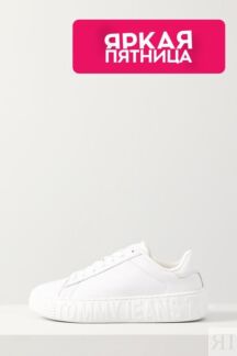 Кеды кожаные на высокой подошве с логотипом Tommy Hilfiger