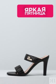 Босоножки кожаные с логотипом Love Moschino