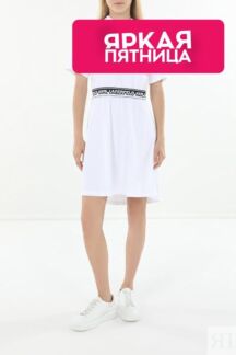Платье-поло хлопковое с логотипом на талии Karl Lagerfeld