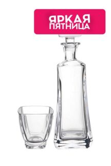 Набор из 6 стаканов и графина для виски из хрусталя Arezzo Crystalite Bohem