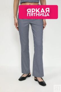 Брюки в мелкую клетку с молнией на боку Guess