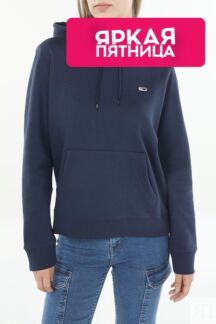 Худи хлопковое с карманом Tommy Jeans