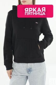 Худи хлопковое с карманом Tommy Jeans