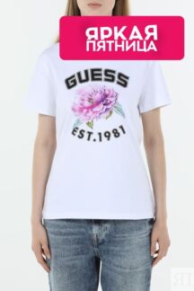 Футболка хлопковая с принтом Guess