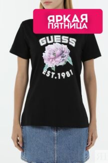 Футболка хлопковая с принтом Guess