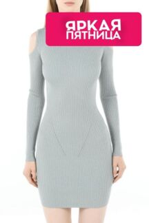 Платье мини трикотажное в рубчик Guess