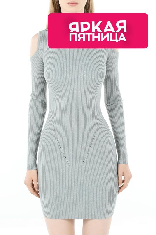 Платье мини трикотажное в рубчик Guess фото 1