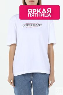 Футболка хлопковая с логотипом Guess Jeans