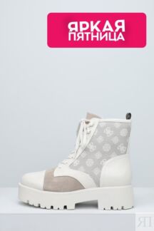 Ботинки высокие комбинированные с принтом Vaina Guess