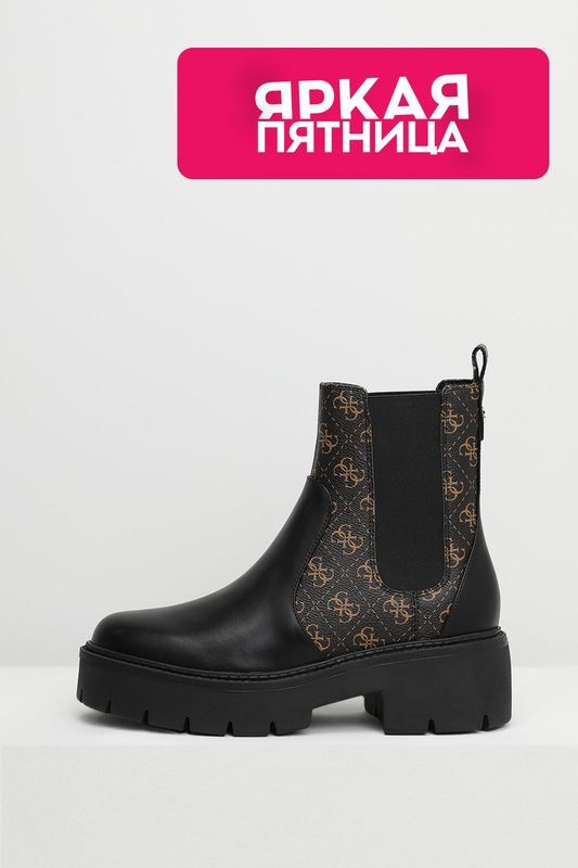 Сапоги-челси с принтом из монограмм бренда Guess фото 1