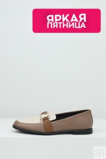 Туфли лоферы кожаные с пряжкой Furla