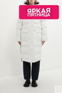Пальто утепленное с капюшоном и молниями по бокам ELEGANZZA