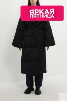 Пальто утепленное с отложным воротником ELEGANZZA