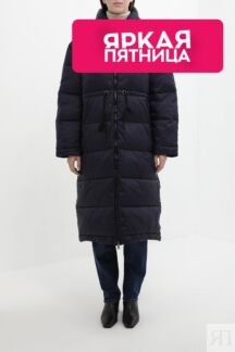 Пальто утепленное с капюшоном и молниями по бокам ELEGANZZA