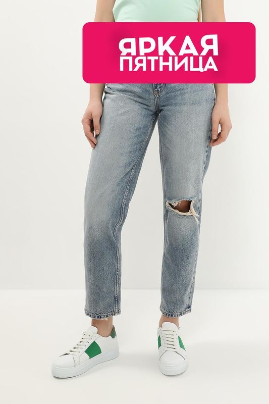 Джинсы рваные с эффектом потертости Guess фото 1