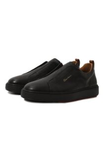 Кожаные кеды Cleanic Santoni