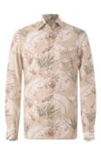 Рубашка из хлопка и льна Kiton UMCNERH0928301 фото 1