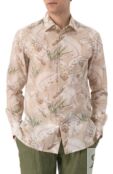 Рубашка из хлопка и льна Kiton UMCNERH0928301 фото 3