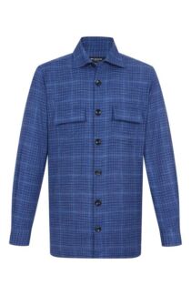 Рубашка из шерсти и шелка Kiton
