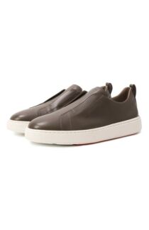 Кожаные кеды Cleanic Santoni