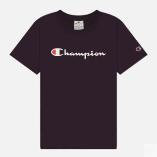 Женская футболка Champion Big Logo Crew Neck, цвет фиолетовый, размер S