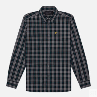 Мужская рубашка Lyle & Scott Washed Check Poplin, цвет серый, размер L