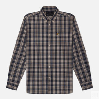 Мужская рубашка Lyle & Scott Washed Check Poplin, цвет синий, размер XL