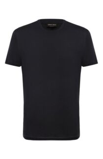 Футболка из шелка и хлопка Giorgio Armani