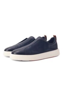 Кожаные кеды Cleanic Santoni