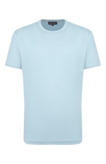 Футболка из шелка и хлопка Giorgio Armani