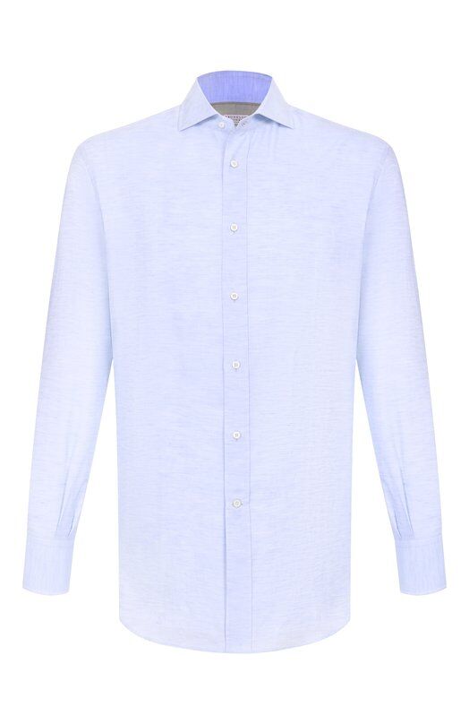 Рубашка из хлопка и льна Brunello Cucinelli MR6250028 фото 1