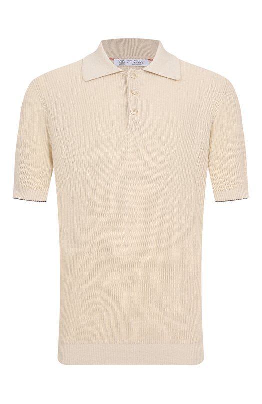 Поло изо льна и хлопка Brunello Cucinelli M2L707715 фото 1