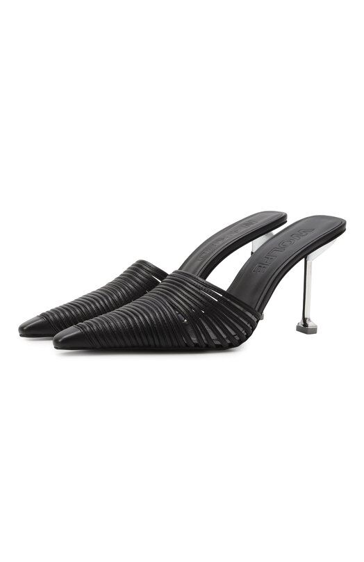 Кожаные мюли Chromed Naked Wolfe CHR0MED/LEATHER фото 1