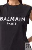 Хлопковый топ Balmain CF1ED001/BB02 фото 5
