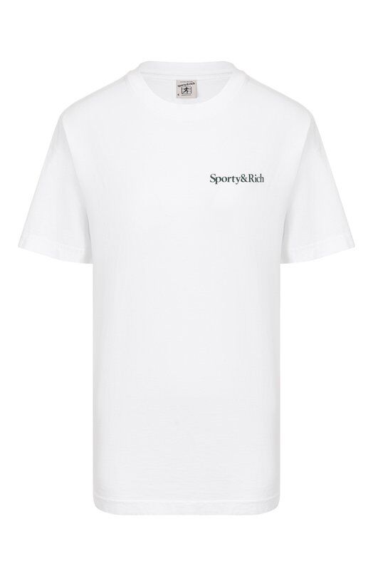 Хлопковая футболка Sporty and Rich T0043606300WH01 фото 1