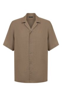 Рубашка изо льна и вискозы Emporio Armani