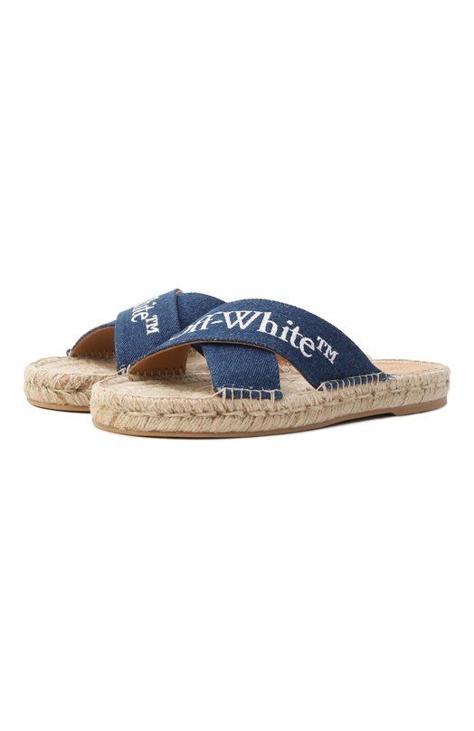 Текстильные шлепанцы Criss Cross Off-White 0WIB016S25DEN0014A01 фото 1