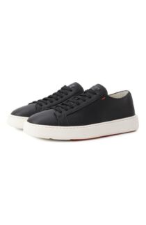 Кожаные кеды Cleanic Santoni