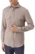Рубашка изо льна и хлопка Brunello Cucinelli MW8356666 фото 3