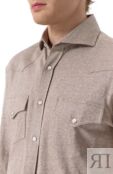 Рубашка изо льна и хлопка Brunello Cucinelli MW8356666 фото 5