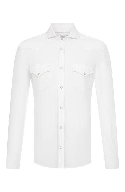 Хлопковая рубашка Brunello Cucinelli ME8546666 фото 1