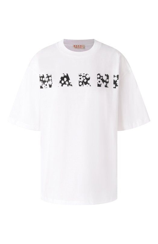 Хлопковая футболка Marni THJET49P15/USCX50 фото 1