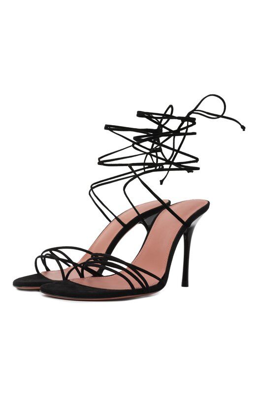 Замшевые босоножки Lori 95 Amina Muaddi L0RI LACE UP 95 фото 1