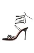 Замшевые босоножки Lori 95 Amina Muaddi L0RI LACE UP 95 фото 4