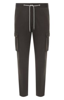 Брюки-карго из шерсти и хлопка Corneliani