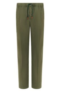 Брюки изо льна и хлопка Kiton