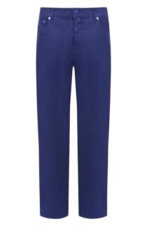 Брюки из хлопка и льна Kiton