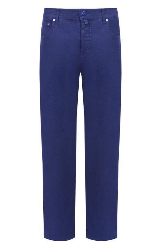 Брюки из хлопка и льна Kiton UPR005LK0603F02 фото 1