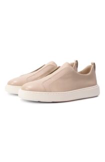 Кожаные кеды Cleanic Santoni