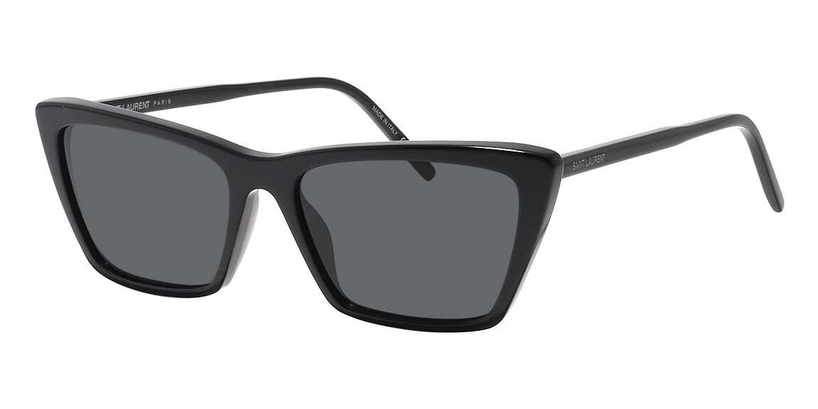 Солнцезащитные очки женские пластиковые черные Saint Laurent 737 MICA THIN